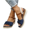 thumbnail image 4 of HBYJLZYG Womens Espadrilles Sandals, Comfortable Open Toe Casual Ankle Strap Dressy Wedge Sandals, 4 of 9