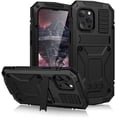 thumbnail image 2 of Compatible with iPhone 13 Pro Max Case Metal Phone Case Stand Built in Screen Protector Outdoor Sports Heavy Duty Protection Shockproof Cover (2021 6.7 lnch) Black, 2 of 8