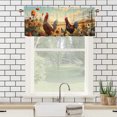 thumbnail image 3 of Rooster Farmhouse Curtain Valance for Kitchen Farm Animal Rustic Country Nature Scenery Window Valance for Living Room Bedroom, Kitchen Valance Rod Pocket Window Decor Curtain 54 by 18 in, 1 Panel, 3 of 6