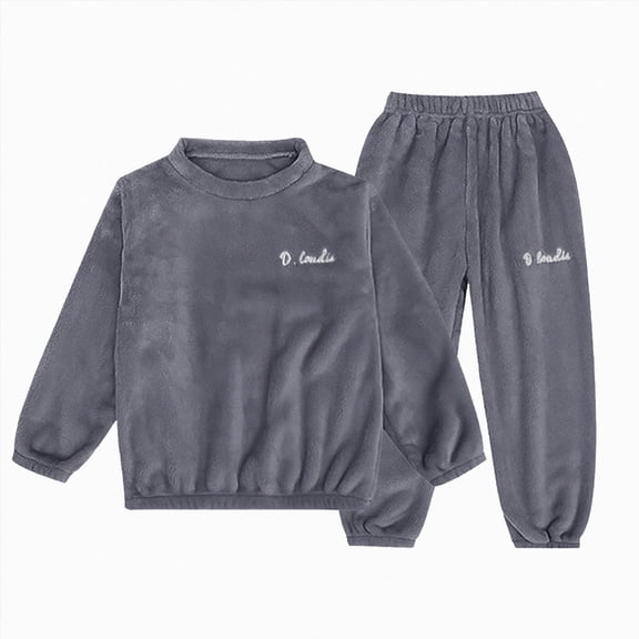 NIEWTR Baby Girl Clothes Toddler Kids Sweatsuits 2 Piece Set Girls Long Sleeve Crewneck Top with Stretchy Pajama Pants Casual Fall Winter Outfit Soft Cotton for 0-4T(A-Grey,5-6 Years)