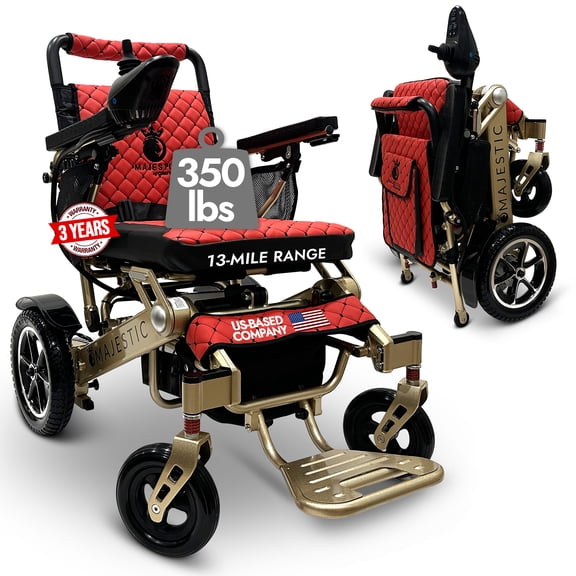 350 lbs Weight Capacity Electric Wheelchair,Long Battery Range, US Based Customer Support, Electric Wheelchairs for Adults, Lightweight Wheel Chair for Seniors, Remote Controlled, IQ-7000 by Majestic