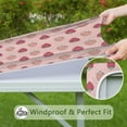 thumbnail image 6 of Red Strawberry Plants Pink Pattern Square Fitted Tablecloth with Elastic Edge,Square Table Cover,Washable Elastic Table Cover for Home Kitchen Party Decor 34"x34", 6 of 6