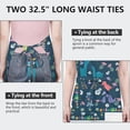 thumbnail image 6 of Colorful Dinosaurs Flowers Border Pattern Apron-Garden Aprons for Women with Pockets-Cotton Linen Waterproof Kitchen Cooking Gardening Aprons Adjustable for Kitchen,Cooking,BBQ and Salon 33x27 Inch, 6 of 7