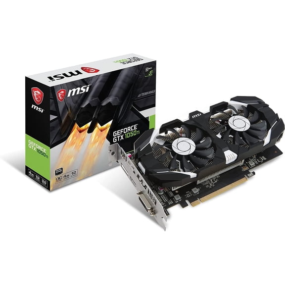 MSI GTX 1050 Ti 4GT OC Video Card, 4GB GDDR5, PCIe 3.0, Max Resolution 7680x4320