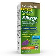GoodSense Childrenâ€™s All Day Allergy, Cetirizine Hydrochloride Oral Solution 1 mg/mL, Grape Flavor, 4 Ounces