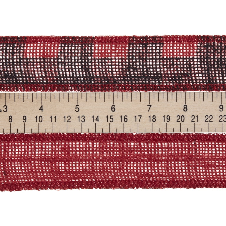 Red belt with ❤️live?love♥️laugh ribbon. 1.5” wide x 39.5” and super adjustable Love, Laugh, Craft Burlap Ribbon Set, 1.5 main image 2