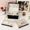 thumbnail image 6 of Jewelry Box with Organizer Drawer, 3-Layer Jewelry Organizer box for Rings Earrings Necklace Bracelets jewelry boxes, Gift for Women Girls (Black), 6 of 7
