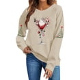 thumbnail image 5 of VKOYWKM Oversized Christmas Sweatshirts for Women Xmas Holiday Long Sleeve Crew Neck Sweatshirt Christmas Wine Glass Graphic Pullover Tops, 5 of 8