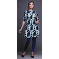 thumbnail image 2 of Bimba Kurti à Manches Retroussables pour Femmes, Col Mandarin Imprimé, Hauts de Kurti Courts, 2 of 6