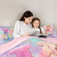 thumbnail image 5 of jejeloiu Magical Cute Girls 7 Pieces Bedding Comforter Set For Kids,Girls Personalized Initial K Full Bedding Set,Pink Reversible, 5 of 7