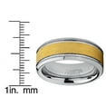 thumbnail image 4 of Tungsten Carbide Men's Goldtone Brushed Textured Center Ring Band, 8 mm Comfort Fit, 4 of 4