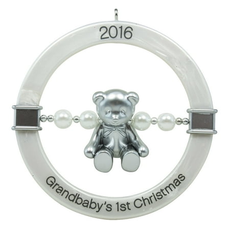 Teddy Rattle - Hallmark Keepsake 2016 Grandbaby's First Christmas Teddy Bear Rattle Ornament