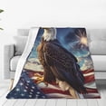 thumbnail image 4 of Cauagu Night Sky Bald Eagle Pattern Flannel Bed Blankets,Fleece Blanket Comfortable Air Conditioning Blanket for Sofa Bed Travel Couch & Living Room -60"x50", 4 of 8