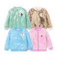 thumbnail image 7 of Disney Princess Toddler Girls Bomber Jacket Belle Sequin Zip Up Lightweight Sweatshirts Sizes 3-6, 7 of 7