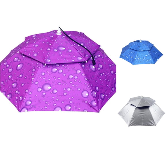 LiuXxxx Outdoor Fishing Double Brim Baseball Cap with Sun Rain and Umbrella Design for Camping Adventures Purple