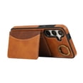 thumbnail image 3 of for Samsung Galaxy A15 Wallet Case with Card Holder - PU Leather Case for Women & Girls, Wrist Hand Strap, Secure Finger Ring, Shockproof Protective Phone Cover for Galaxy A15, Brown, 3 of 7