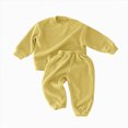thumbnail image 4 of TOWED22 Toddler Baby Girl Boy Clothes Fall Winter Outfits Long Sleeve Sweatshirt and Pants Set Zip Shirt Pants Sets 2pcs Casual Clothing(Yellow,0-3 M), 4 of 5