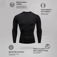 thumbnail image 4 of Men's Base Layers Long Sleeve Round Neck Solid Color Stretch Polyester Top 1 Pc, 4 of 5