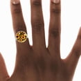 thumbnail image 4 of PhooArto Yellow Sunflower Patterns Stainless Steel Rings for Women, Open Adjustable Ring Promise Ring Jewelry Gifts, 4 of 5