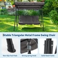 thumbnail image 4 of QinaQin Silla columpio para patio de 3 plazas con toldo ajustable y cojines gruesos impermeables, estructura de acero para jardín o porche, 4 of 8