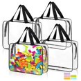 thumbnail image 1 of Bolsas de almacenamiento de juguetes MOWPOG, organizador de PVC transparente, paquete de 4 unidades, color negro, 1 of 7