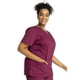 thumbnail image 5 of Cherokee Workwear Core Stretch Scrubs Top for Women Mock Wrap 4728, S, Wine, 5 of 6