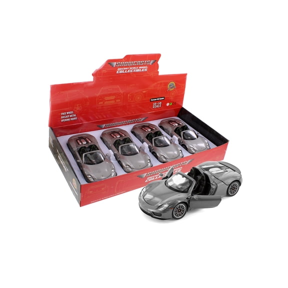 Porsche 918 Spyder, Gray - Showcasts 68243D - 1/24 Scale Diecast Model Car