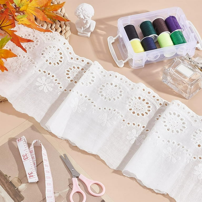 1bag 7.5 Yard Cotton Embroidered Eyelet Lace Trim 6.1inch Wide Lace Ribbon Floral Eyelet Lace Ribbon Cotton Fiber Collars for Lolita Costume Girl 1bag 7.5 Yard Cotton Embroidered Eyelet Lace Trim 6.1inch Wide Lace Ribbon Floral Eyelet Lace Ribbon Cotton Fiber Collars for Lolita Costume Girl