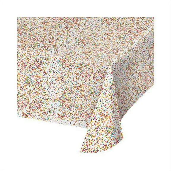 Group  54 x 102 in. Sprinkles Plastic Border Tablecover All Over Print, Pack of 6
