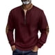 thumbnail image 2 of Blusa y camisa de manga larga con cuello alto para hombre, informal, de color liso, con cremallera, de manga larga y cuello alto, de poliéster., 2 of 5