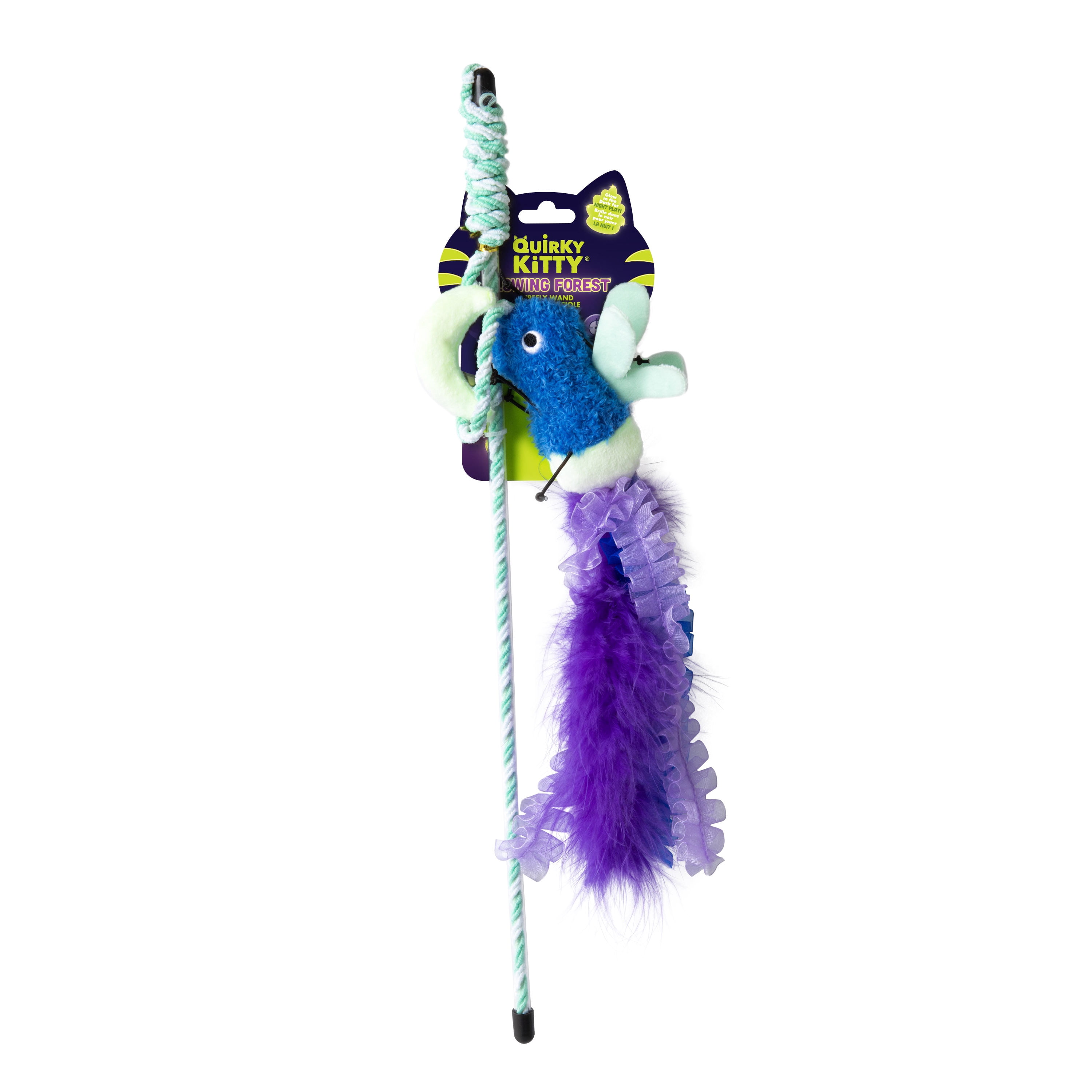 Quirky Kitty Glowing Forest Firefly Wand Night Play Catnip Cat Toy, Pack of 1, FireFly Wand