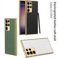 thumbnail image 1 of For Samsung Galaxy S23 Ultra/S23+/S23 Case Cover, Shockproof Luxury Electroplate Plating weave Leather Slim Cover, 1 of 5