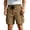 Khaki, variant on Big & Tall Men's Cargo Shorts 5 Pockets 7" Inseam Quick Dry Outdoor Hiking Short Pants Elastic Waist Drawstring Above Knee for Work