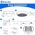 thumbnail image 4 of Kacho Trampoline, Trampoline avec Filet de Sécurité 10 Pieds 1000LBS Trampoline pour 1-2 Enfants, Trampoline avec Panier de Basket et Échelle, Ballon, Trampoline Extérieur Récréatif Robuste, Bleu, 4 of 7
