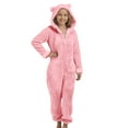 thumbnail image 4 of XIMIN Kids Girls Fleece Onesie Pajamas Jumpsuit Costume Fuzzy Cute Animal Onesie Winter Warm Sherpa Lined Romper One Piece Zipper Hooded Cute Playsuit Sleepwear, 4 of 6