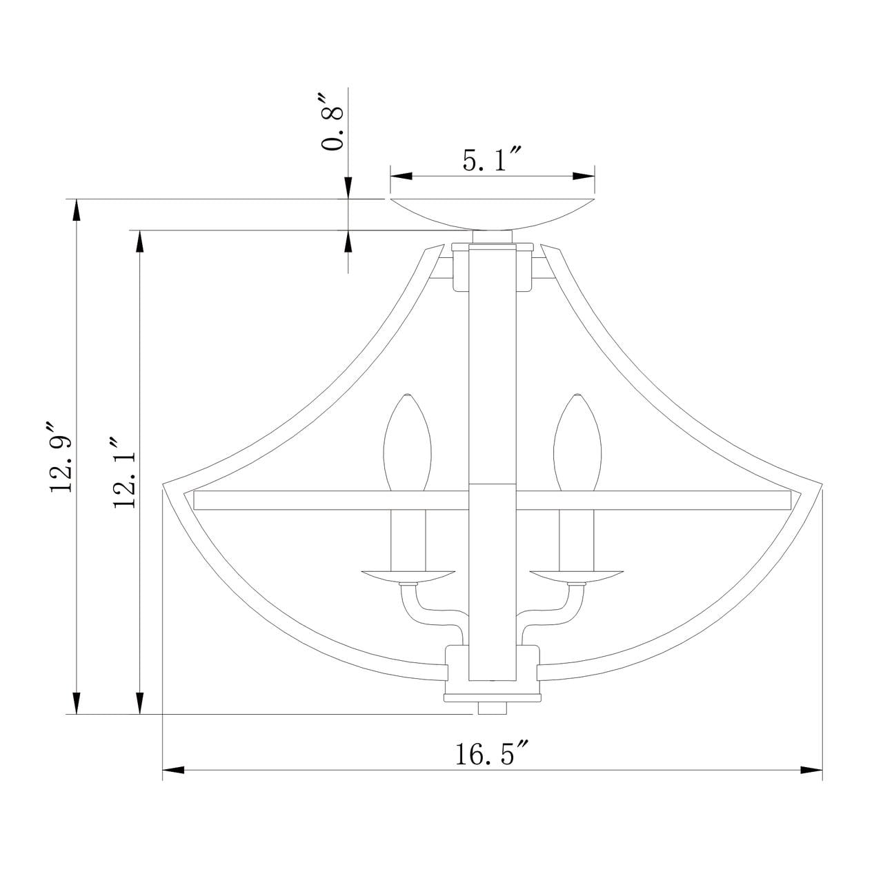 Warehouse of Tiffany Ricky Matte 17" Black 4-Light Metal Semi-Flush Mount with Matte Black Shade