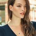 thumbnail image 3 of 18K Yellow Gold Plated Silver Purple Amethyst and White Diamond Pendant and Earrings Jewelry Set for Women | 2.44 Cttw | Gemstone February Birthstone | Pear Shape 9X6MM | With 18 inch Chain, 3 of 3