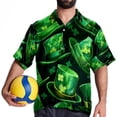 thumbnail image 4 of Saint Patrick's Day Men's Casual Printed Button Down Short Sleeve Beach Shirts, 4 of 6