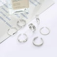 thumbnail image 6 of 8Pcs Adjustable Toe Rings for Women Various Types Band Open Toe Ring Set Gold Silver Tone Foot Gift Jewelry (Silver), 6 of 11