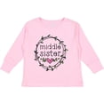 thumbnail image 3 of Inktastic Middle Sister Leaves, Circle, Heart Girls Long Sleeve Toddler T-Shirt, 3 of 5