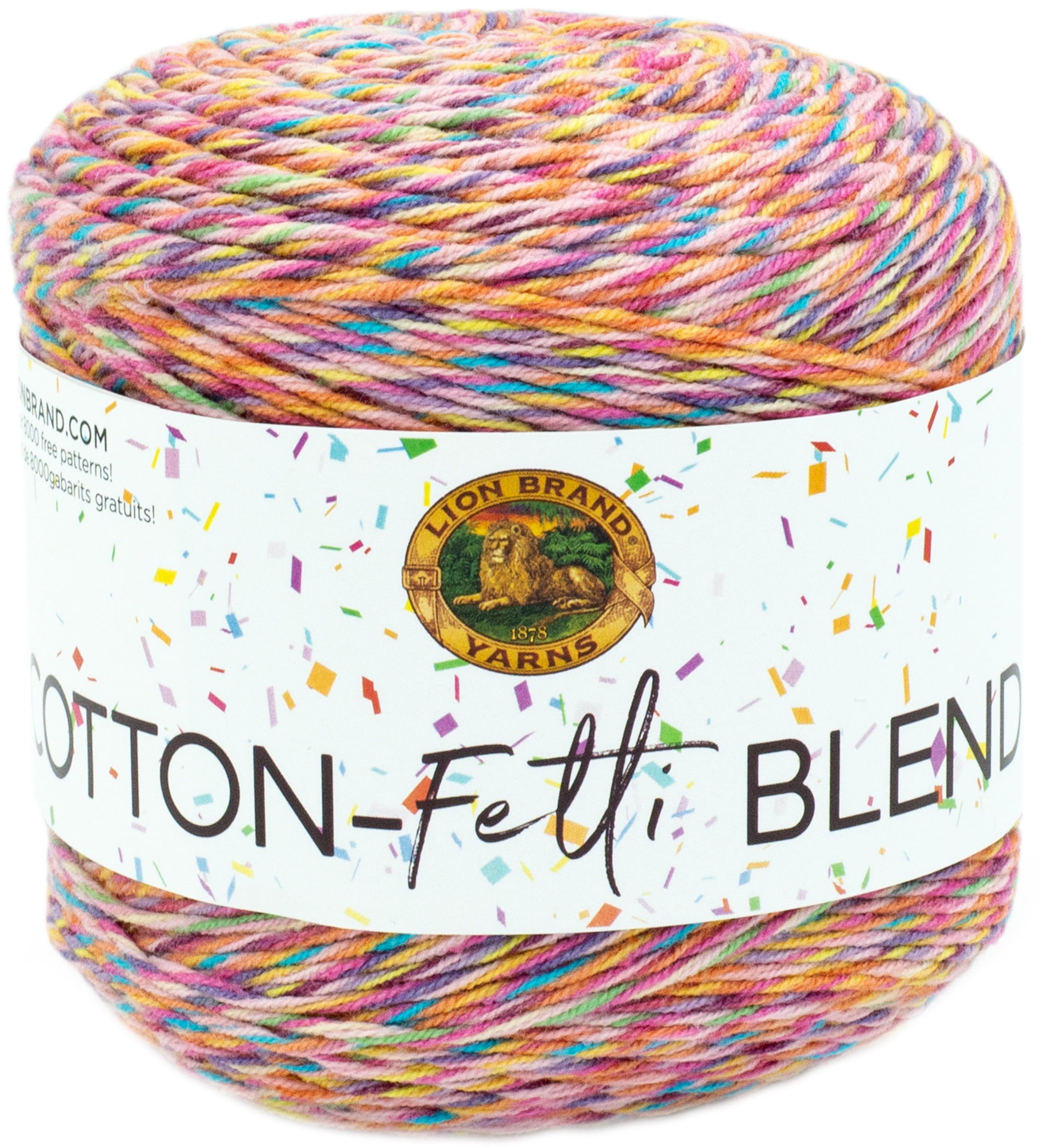 Lion Brand Comfy Cotton Fetti Yarn-Rainbow 