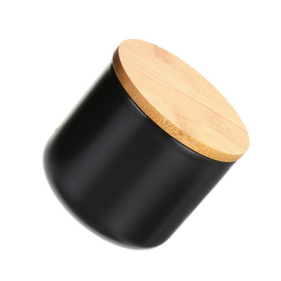 DEEPCRAFF Spice Jars with Bamboo Lids Ceramic 1Set 8.3X8.2X8.2in