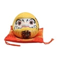 thumbnail image 2 of Alcancía Daruma de cerámica, artesanía, estatua, figura japonesa, decoración de escritorio, ahorro amarillo, 2 of 9