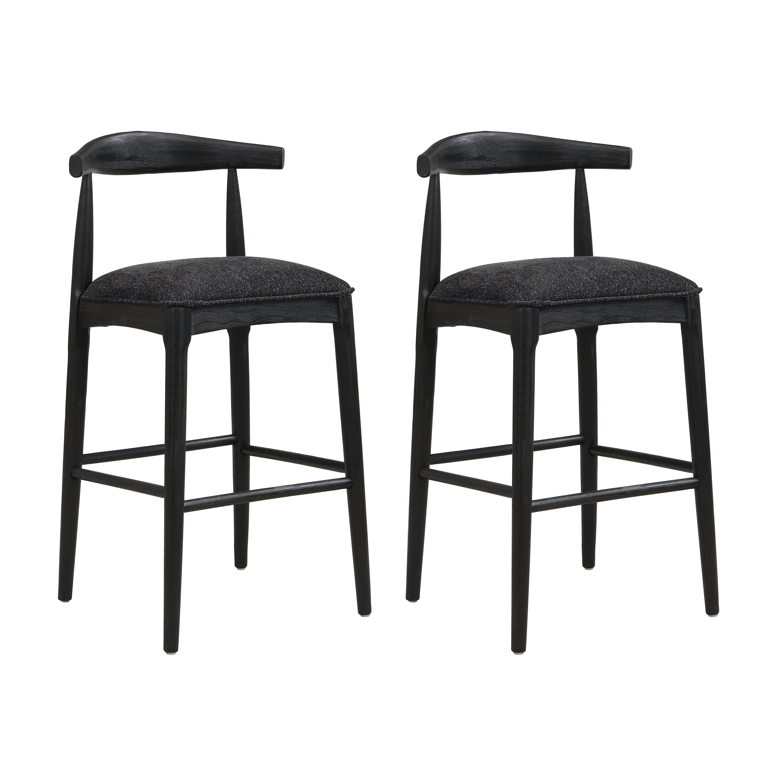 FFZ Fabric Bar Stools Set Of 2 Black