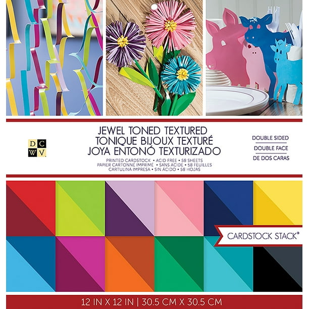 DCWV SingleSided Cardstock Stack 12"X12" 58/PkgJewel Toned Textured