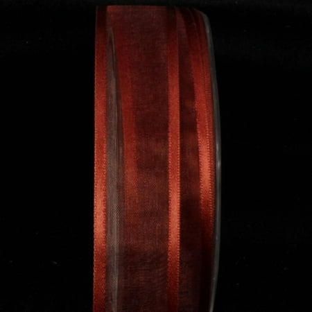 Chocolate Brown Satin Ribbon - Chocolate Brown Satin Edged Organdy Georgette Craft Ribbon 1