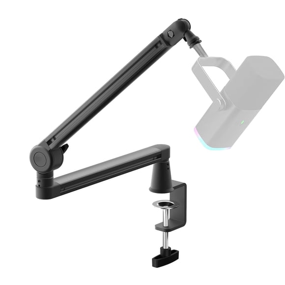 Low Profile Mic Arm, Microphone Boom Arm, Full Aluminum Adjustable Mic Stand with Desk Clamp, 360° Rotatable Heavy Duty Microphone Stand fo