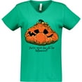 thumbnail image 3 of Inktastic Never Too Old for Halloween Pumpkin Women's V-Neck T-Shirt, 3 of 5