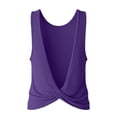 thumbnail image 3 of Pounoo Womens Workout Tops Sleeveless Twisted Back Solid Color Athletic Shirts Casual Loose Lightweight Soft Comfy Gym Wear Gift, 3 of 9