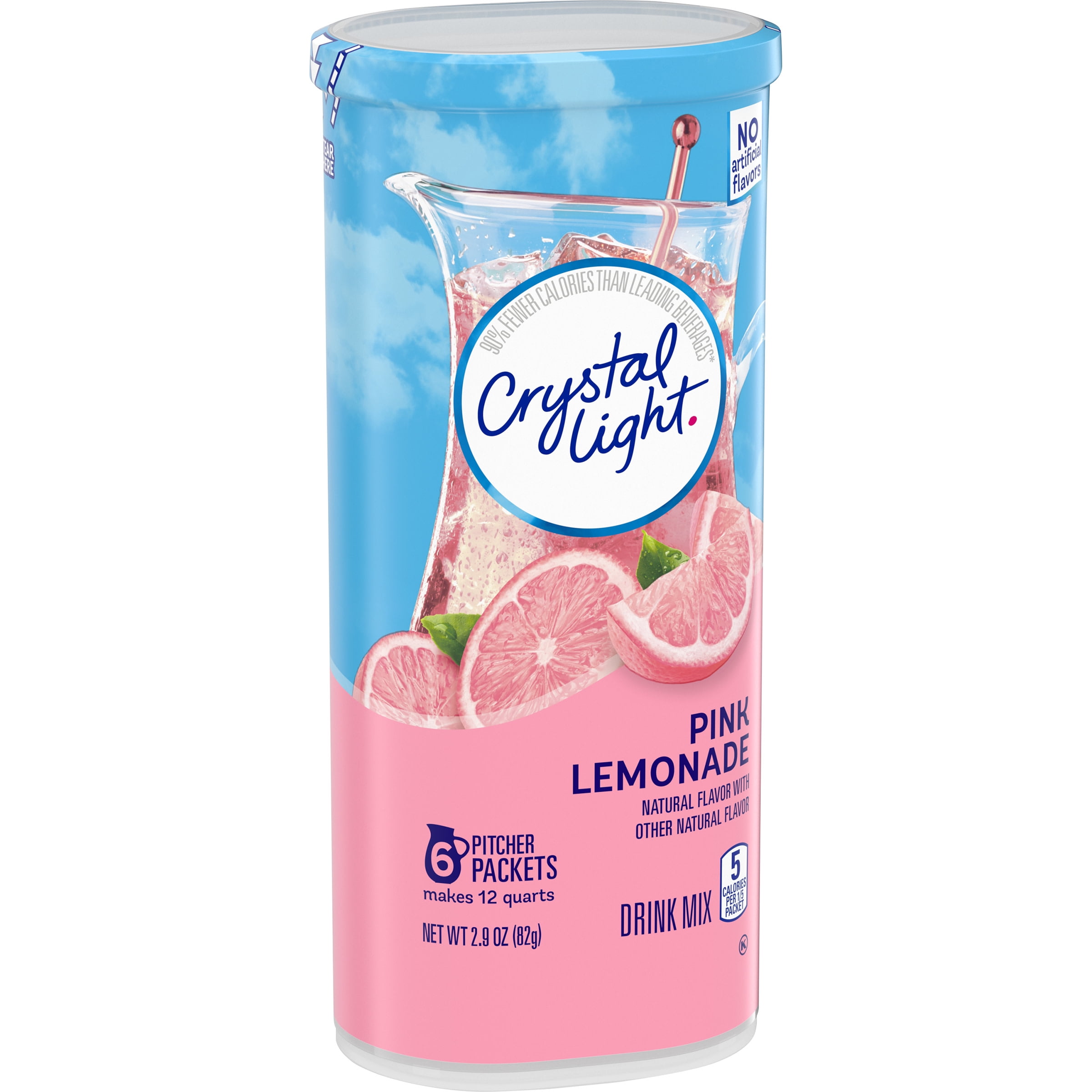 Crystal Light Pink Lemonade Powdered Drink Mix, Caffeinated, 2.9 oz Can